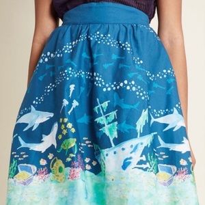 Modcloth Skirts | Modcloth Under The Sea Shark Skirt
